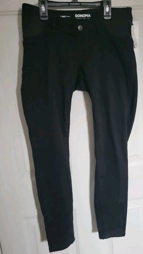NEU Sonoma Jeggings Damen 8 umstandsfähige schwarze elastische Seitenpaneele zum Anziehen von Denim - Bild 3 von 6