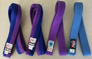 Set of 4 Judo  Obi  Belts Size 4 Blue Purple Purple Blue 