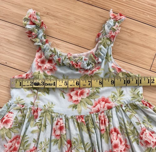 Laura Ashley London Girls Layered Dress Fit n Flare Floral Ruffle Crinoline Sz 5 - Picture 8 of 8