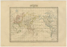 Antique Print-TOPOGRAPHY-WORLD MAP-MERCATOR-Anonymous-1852