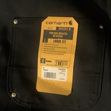 Carhartt OR4393-M Men's Firm Duck Insulated Bib Overalls Black Loose Fit M