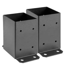4X4 Post Base 2 Pcs, Inner Size 3.6"X3.6" Deck Post Base, Heavy Duty Powder-Coat