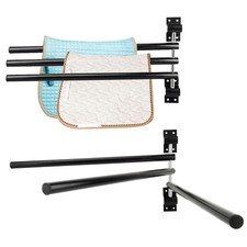 2 Pack Saddle Pad Rack with 3 Bar,Wall Mounted Swinging Horse Blanket Rack fo...