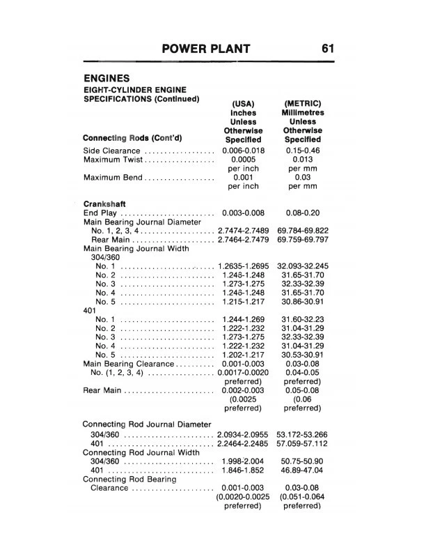Jeep 1978 especificaciones de servicio manual CJ 5 CJ 7 Cherokee Wagoneer camión especificaciones Foto 4 de 4