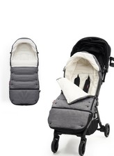 Ultra Plush Universal Stroller Footmuff Weather-Proof Warm Bunting Bag Gray NEW