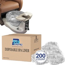 Pedicure Liners Disposable Clear 200 Count XL 48x48x9.5mic Foot Spa Bowl Bags