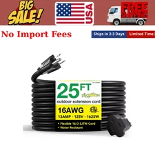 25 Ft. 16/3 Heavy Duty Extension Cord - Black