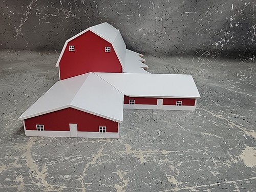 1/64 Custom scratch built Dairy Barn With Silo Room/Milk House White & Red - Picture 11 of 11