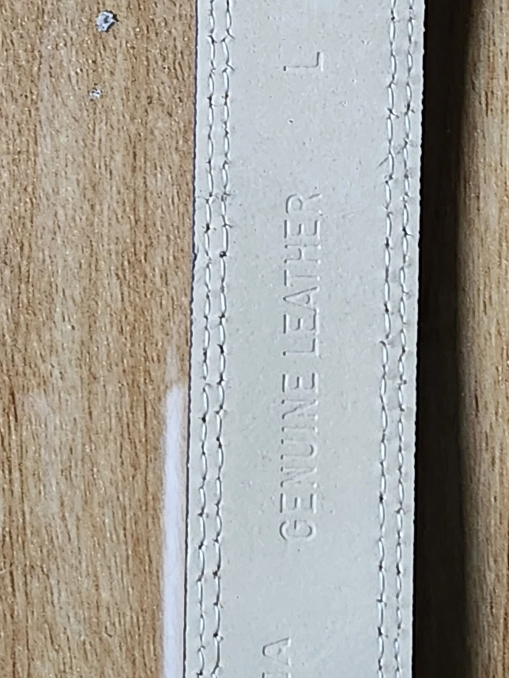 Cinturón para mujer Francesco Biassia de cuero genuino blanco talla L hecho en Italia Foto 4 de 4