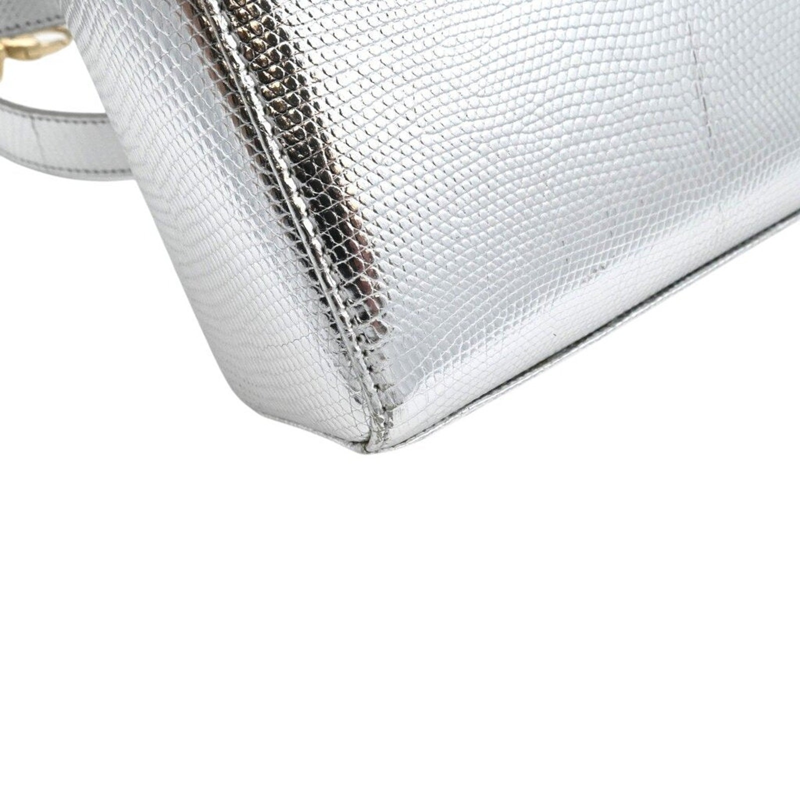 DIOR | Mini Lady Dior Silver Metallic Top Handle Crossbody Bag — image 23