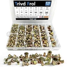 Rivet Nut Tool Kit, 830Pcs Sae/Metric Rivet Nut Assortment Kit M3, M4, M5, M6, M