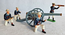 BRITISH BULLDOG BRITISH NAVY GUN TEAM ARTILLERY UNIT SET OF 5 W/CANNON METAL