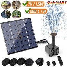 Neu Solar Pumpe Teichpumpe Springbrunnen Gartenbrunnen Brunnen Fontäne Pumpe DHL