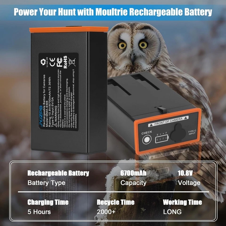 4Pack 6700mAh Battery for Moultrie Cellular Trail Cameras Edge 2/Edge 2 Pro/Edge - Image 4 of 4