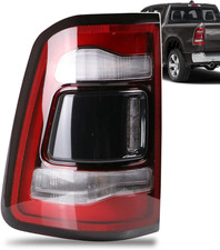 LED Tail Light Black Cover with Blind Spot Compatible with 2019-2023 Dodge Ram 1