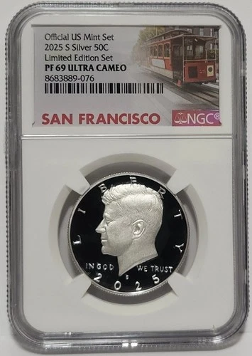 2025 S Kennedy SILVER Half Dollar 50C NGC PF69 UC  Limited Edition Set Proof