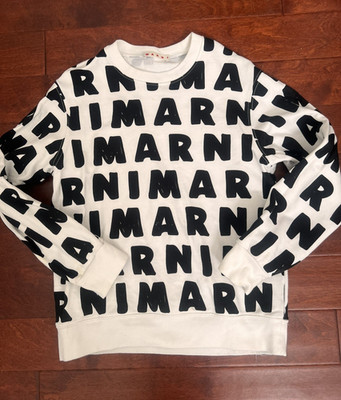 Marni Sweatshirt Youth 10Y Crewneck Pullover All Over Print 2022 Designer Top