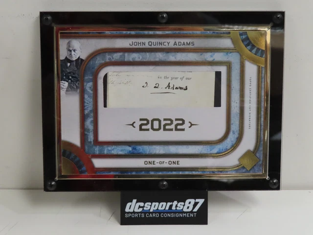2022 Topps Transcendent John Quincy Adams Oversized Cut Signature Auto #1/1