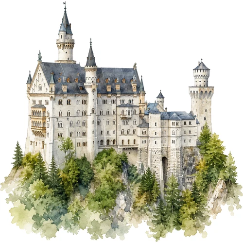 Neuschwanstein Castle Landmark World Wonder Self Adhesive Vinyl Sticker