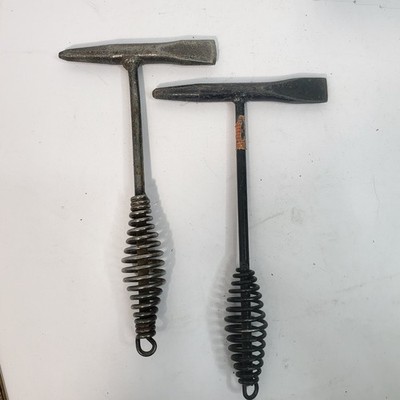 Vintage Brick Hammer Masonry Trowel Tool Spring Handle Shock Absorbing Lot 2