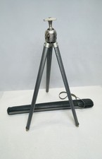 Bilora Stabilo 1114 Vtg Tripod with Ball Head With Leather Case Extends To 31  