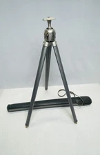 Bilora Stabilo 1114 Vtg Tripod with Ball Head With Leather Case Extends To 31”