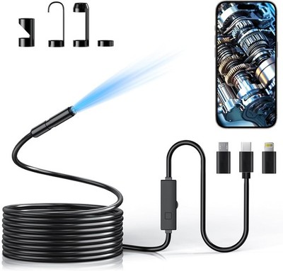 5m Endoscope Camera with Light 1920P HD Borescope Inspection for Automotive