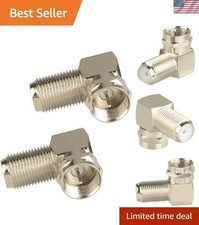 F Type RG6 Coaxial Male to Female Adapter - Right Angle Cable Connector Set