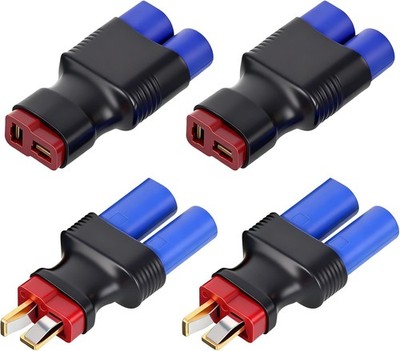 2Pairs EC5 to Deans T Adapter Male Female Connector Plug Set Compatible with Arr