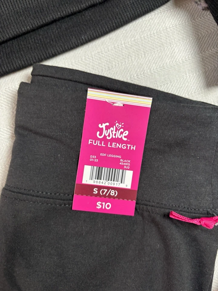 Justice Girls Conjunto de 2 Suéteres Difusos Tinte y Leggings Negros Talla S 7/8 Nuevo con Etiquetas Foto 2 de 4