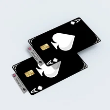 2 Pack Black Ace Card Credit Debit Card Sticker Vinyl Skin Sticker Durable Decal