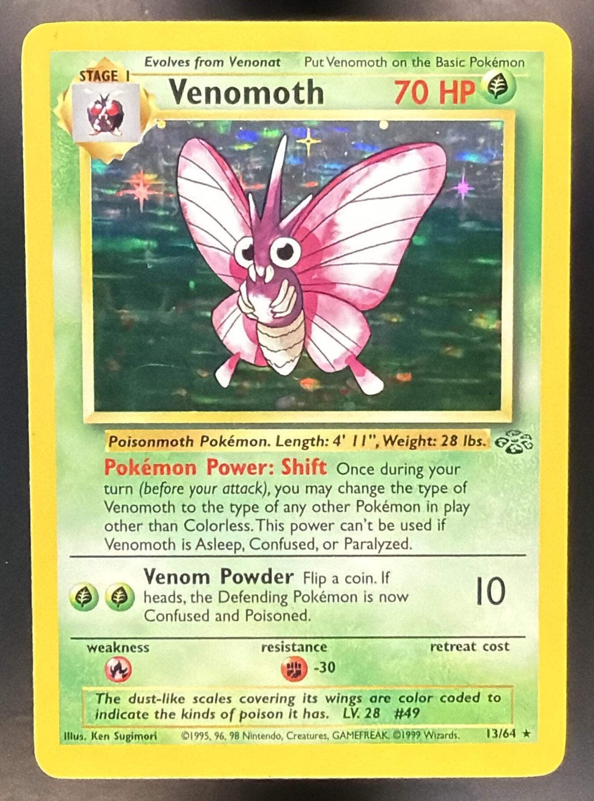 1999 Pokemon Jungle Venomoth #13/64 Holo