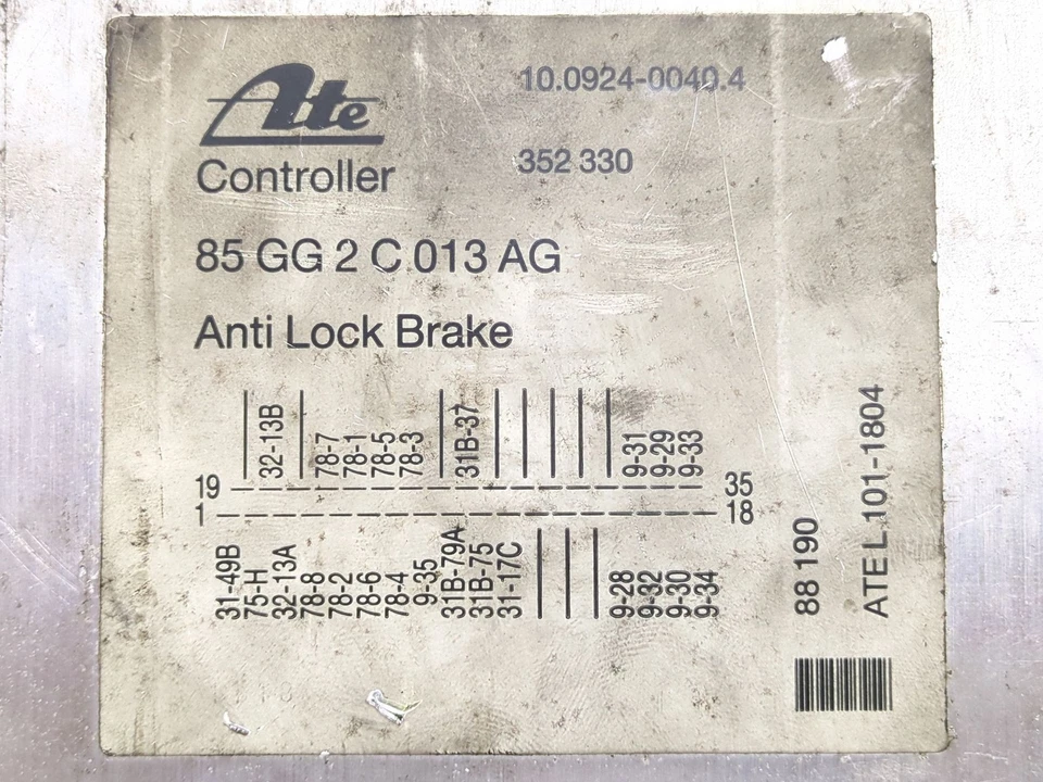 85GG2C013AG 10092400404 CENTRALINA ABS / 56845 PER FORD SCORPIO I SEDAN GGE 2. - Immagine 4 di 4