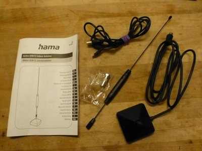 Hama DVB-T2 Stab-Antenne Aktiv 4K FULL HD TV Zimmer-Antenne für Receiver Radio