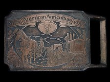 UC03131 VINTAGE 1975  AMERICAN AGRICULTURE  COMMEMORATIVE BELT BUCKLE