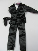 Barbie Ken Action Man Sized Male Doll Black Tuxedo Evening Outfit Jacket Trouser Barbie Ken Action Man Sized Male Doll Black Tuxedo Evening Outfit Jacket Trouser