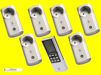 6-Fach Funksteckdosen-Set Funk-Zwischenstecker Intertechno +Timer-Fernbedienung