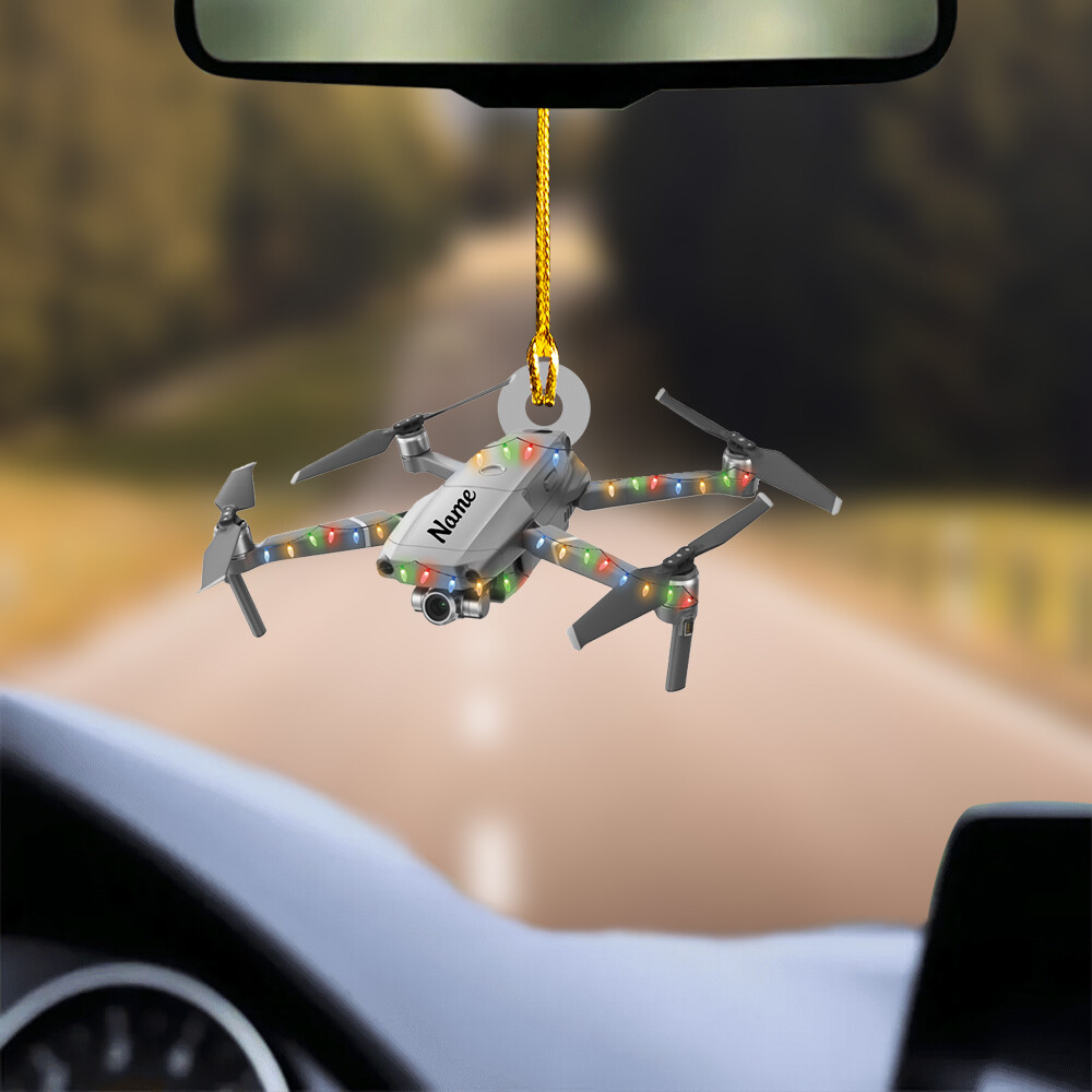 Aerial Drone Christmas Light tree Ornament, Aerial Drone tree hanging