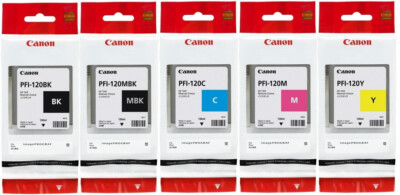 Original Canon Tinte PFI-120 PFI-320 BK, C, M, MBK, Y Toner MC-31 Resttintentank