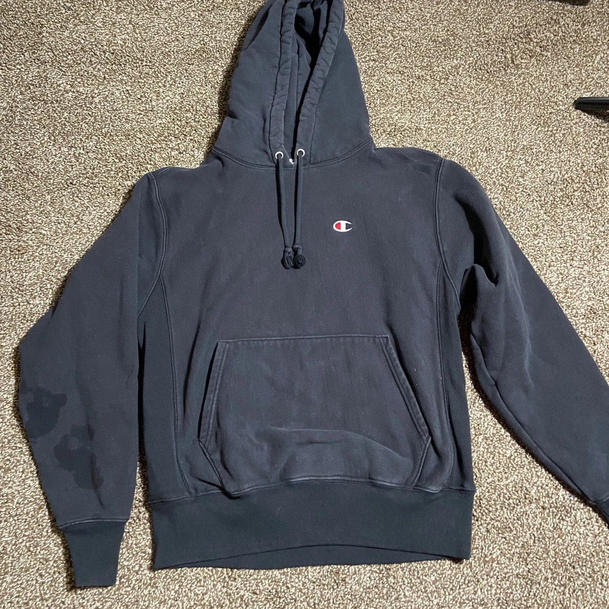 Vintage Style Champion Reverse Weave Hoodie 90s Faded Essential College MEDIUM