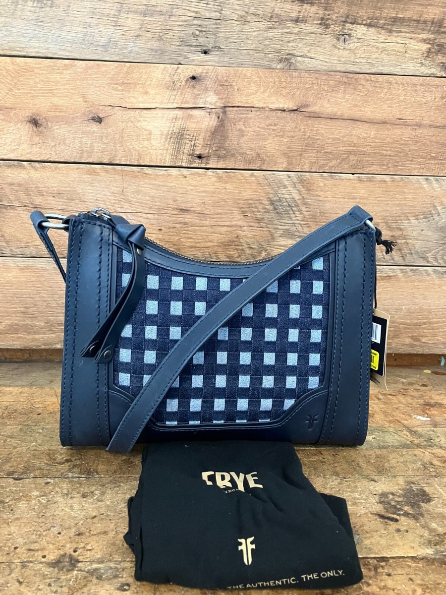 Frye Melissa Denim Zip Wallet – Navy Blue, Hand-Woven Recycled Denim With Leather Trim - View #10