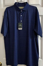 Donald Ross Men's Golf Polo Shirt, Medium, Classic Style, Navy/Pink, NWT