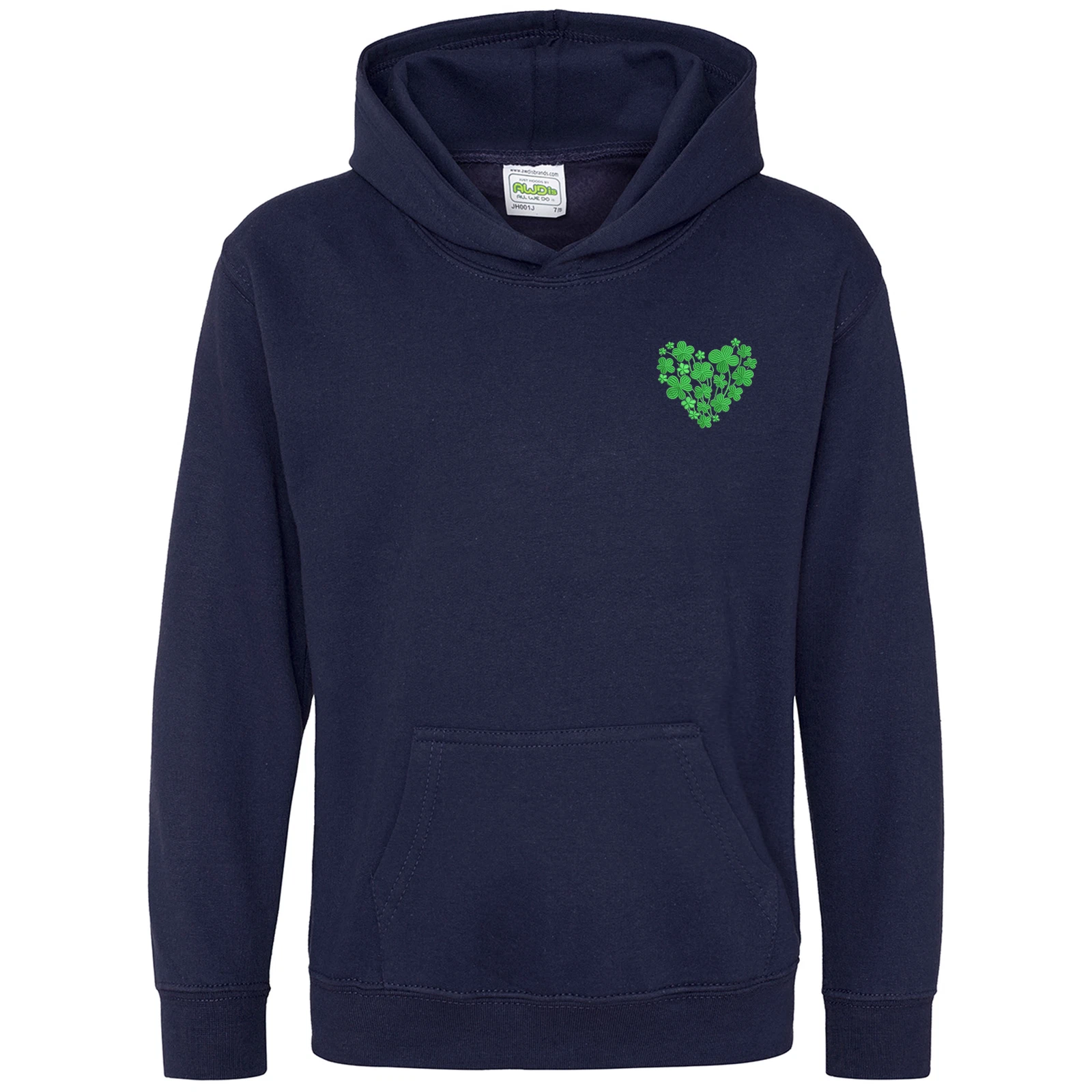 VETEMENTS BAMBINI Felpa con Cappuccio Ricamata Cuore Trifoglio per Bambini Giorno di San Patrizio Ragazzi e Gi...
