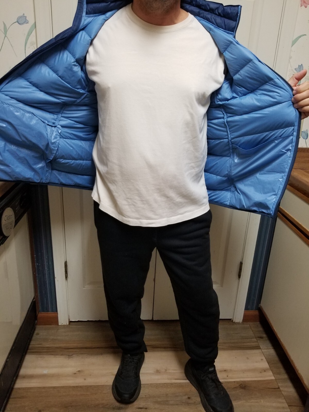 Eddie Bauer Men's Down Packable Jacket Microlight Sizes Large Blue 650