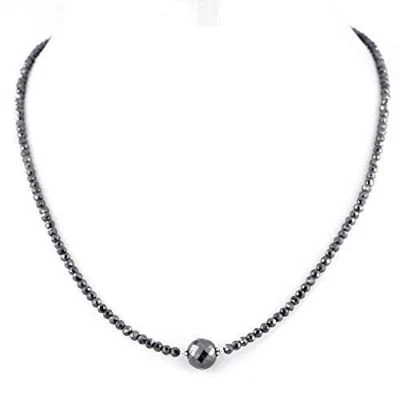 Diamante Negro Collar 3MM 55.9cm Carbonado Tierra Minado AAA Certificado - Imagen 1 de 3