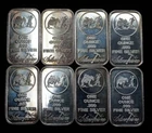 EIGHT SilverTowne Indiana 1oz 999 fine silver bars X8 C696