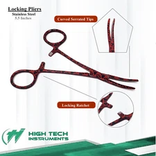 Fish Pliers Hook Removers 5.5" Curved Locking Clamp Forceps Fishing Easy Tool