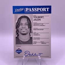 2022 PRESTIGE NFL PASSPORT SIGNATURES JALEN TOLBERT SSP ON CARD ROOKIE AUTO