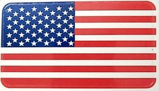 FLAG STICKER "USA FLAG" 3 1/4 X 1 7/8" GLOSSY WATERPROOF