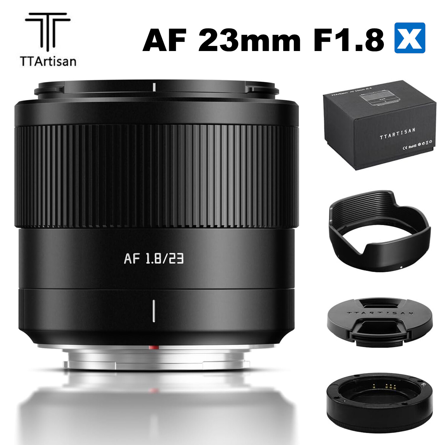TTArtisan 23mm F1.8 APS-C Fuji X Mount Autofocus Prime Lens for Fujifilm Cameras